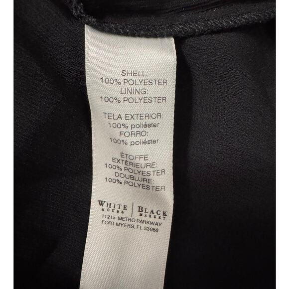 WHBM White House Black Market Large Black Floral Cold Shoulder Blouse - Picture 5 of 8